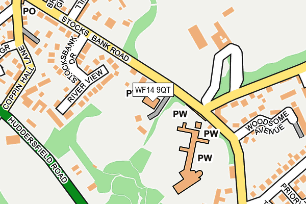 WF14 9QT map - OS OpenMap – Local (Ordnance Survey)