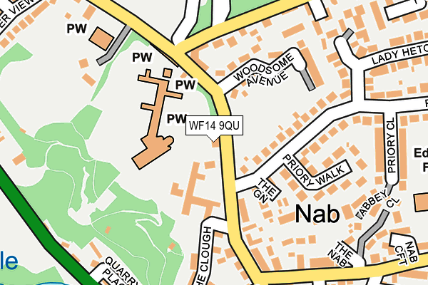WF14 9QU map - OS OpenMap – Local (Ordnance Survey)