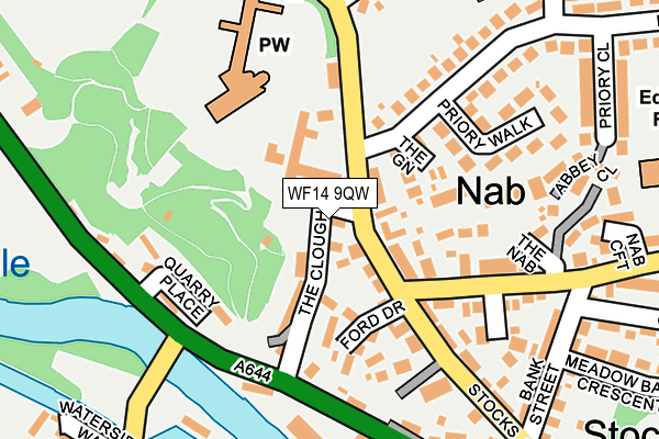 WF14 9QW map - OS OpenMap – Local (Ordnance Survey)