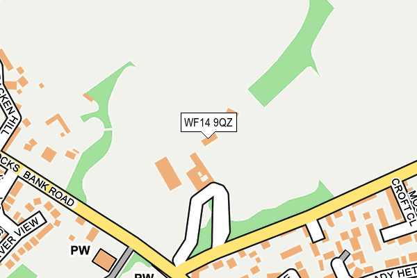 WF14 9QZ map - OS OpenMap – Local (Ordnance Survey)