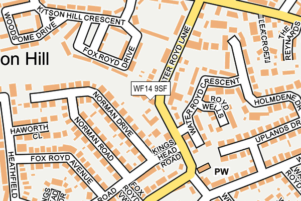 WF14 9SF map - OS OpenMap – Local (Ordnance Survey)