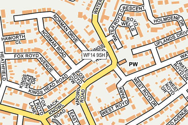 WF14 9SH map - OS OpenMap – Local (Ordnance Survey)