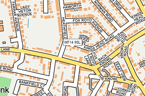 WF14 9SL map - OS OpenMap – Local (Ordnance Survey)