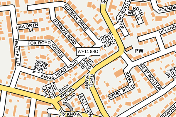 WF14 9SQ map - OS OpenMap – Local (Ordnance Survey)