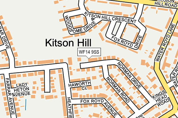 WF14 9SS map - OS OpenMap – Local (Ordnance Survey)