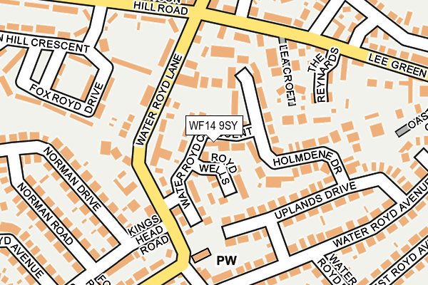 WF14 9SY map - OS OpenMap – Local (Ordnance Survey)