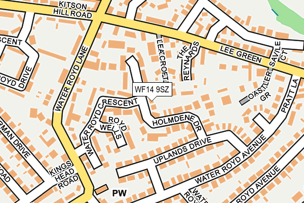 WF14 9SZ map - OS OpenMap – Local (Ordnance Survey)