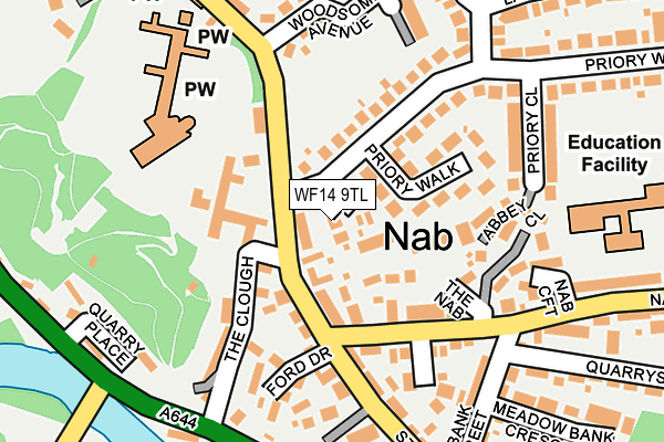 WF14 9TL map - OS OpenMap – Local (Ordnance Survey)