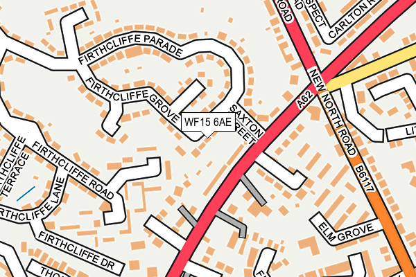 WF15 6AE map - OS OpenMap – Local (Ordnance Survey)