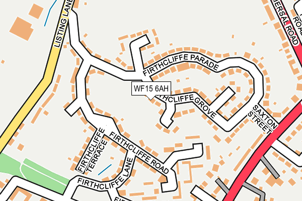 WF15 6AH map - OS OpenMap – Local (Ordnance Survey)