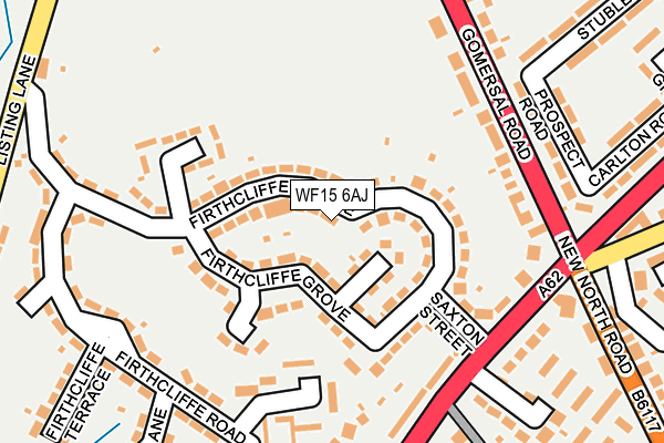 WF15 6AJ map - OS OpenMap – Local (Ordnance Survey)