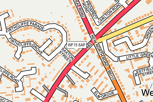 WF15 6AP map - OS OpenMap – Local (Ordnance Survey)