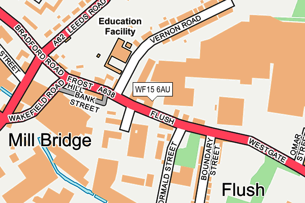 WF15 6AU map - OS OpenMap – Local (Ordnance Survey)