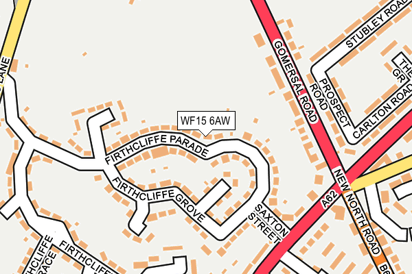 WF15 6AW map - OS OpenMap – Local (Ordnance Survey)
