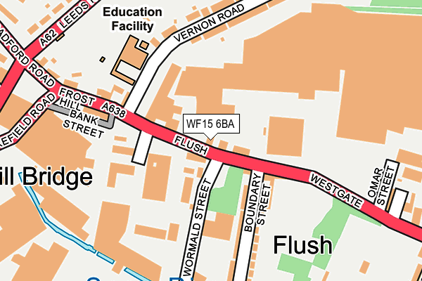WF15 6BA map - OS OpenMap – Local (Ordnance Survey)