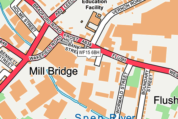 WF15 6BH map - OS OpenMap – Local (Ordnance Survey)