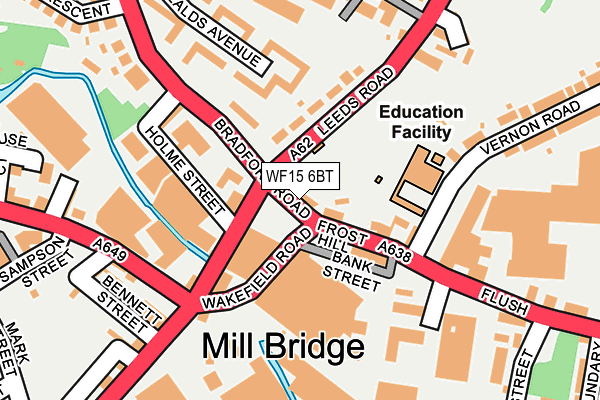 WF15 6BT map - OS OpenMap – Local (Ordnance Survey)