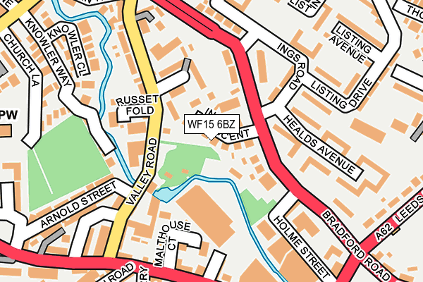 WF15 6BZ map - OS OpenMap – Local (Ordnance Survey)