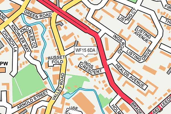 WF15 6DA map - OS OpenMap – Local (Ordnance Survey)