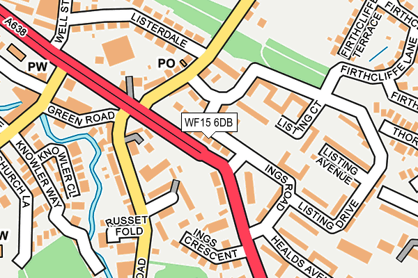 WF15 6DB map - OS OpenMap – Local (Ordnance Survey)