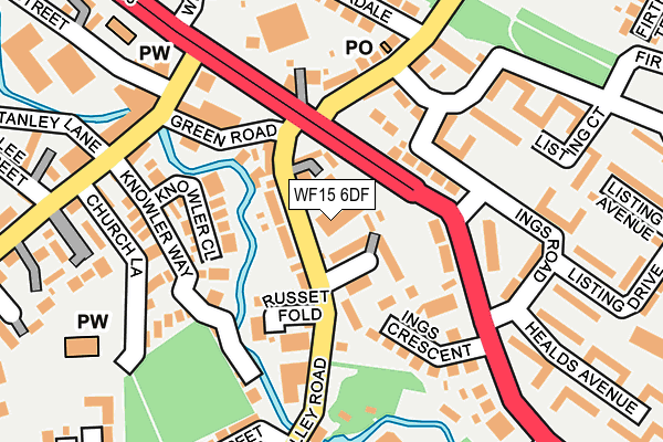 WF15 6DF map - OS OpenMap – Local (Ordnance Survey)