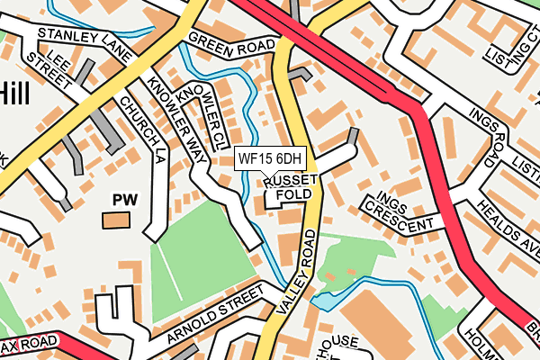 WF15 6DH map - OS OpenMap – Local (Ordnance Survey)