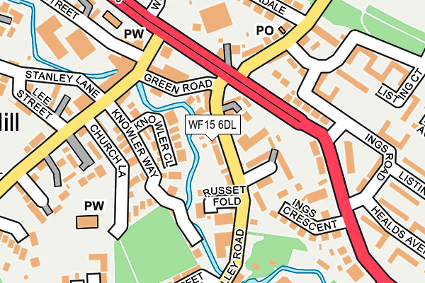 WF15 6DL map - OS OpenMap – Local (Ordnance Survey)
