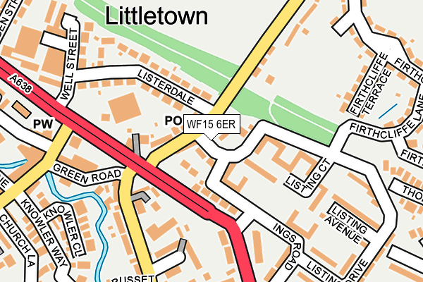 WF15 6ER map - OS OpenMap – Local (Ordnance Survey)