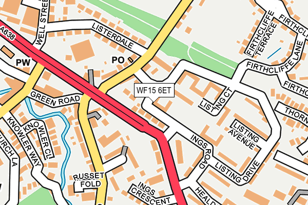 WF15 6ET map - OS OpenMap – Local (Ordnance Survey)