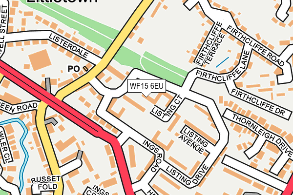 WF15 6EU map - OS OpenMap – Local (Ordnance Survey)