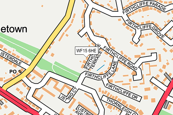 WF15 6HE map - OS OpenMap – Local (Ordnance Survey)