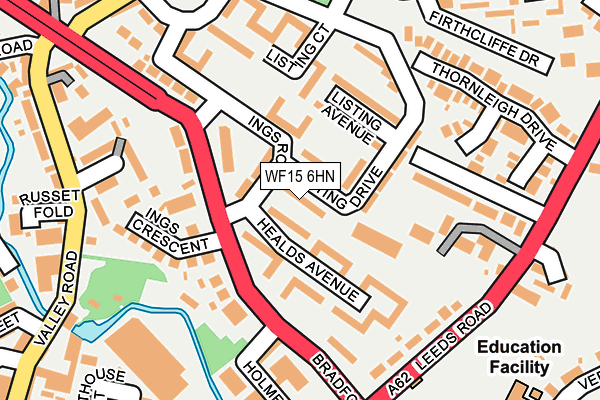 WF15 6HN map - OS OpenMap – Local (Ordnance Survey)