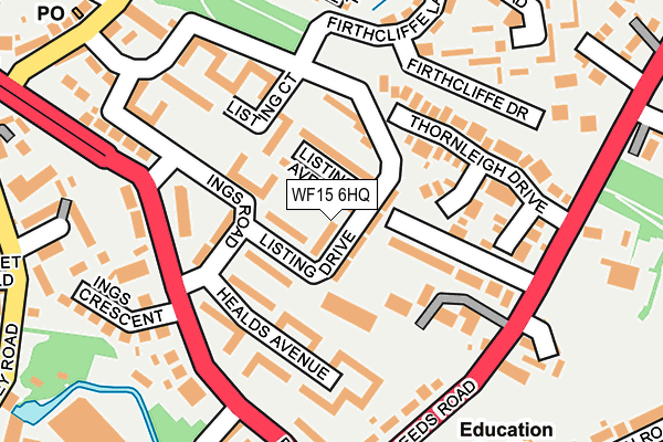 WF15 6HQ map - OS OpenMap – Local (Ordnance Survey)