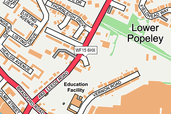 WF15 6HX map - OS OpenMap – Local (Ordnance Survey)