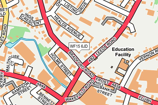 WF15 6JD map - OS OpenMap – Local (Ordnance Survey)