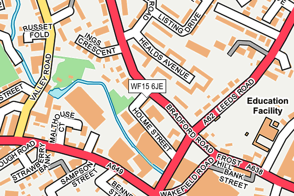 WF15 6JE map - OS OpenMap – Local (Ordnance Survey)