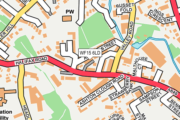 WF15 6LD map - OS OpenMap – Local (Ordnance Survey)