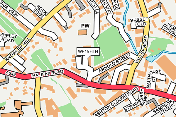 WF15 6LH map - OS OpenMap – Local (Ordnance Survey)