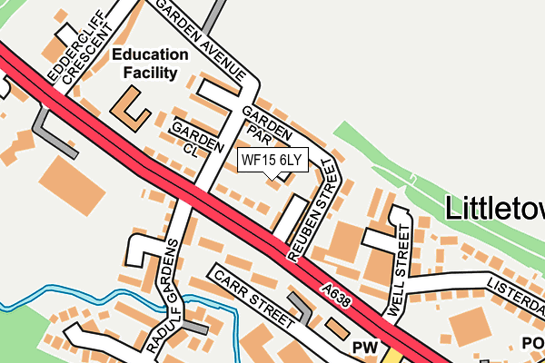 WF15 6LY map - OS OpenMap – Local (Ordnance Survey)