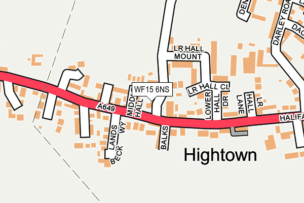 WF15 6NS map - OS OpenMap – Local (Ordnance Survey)