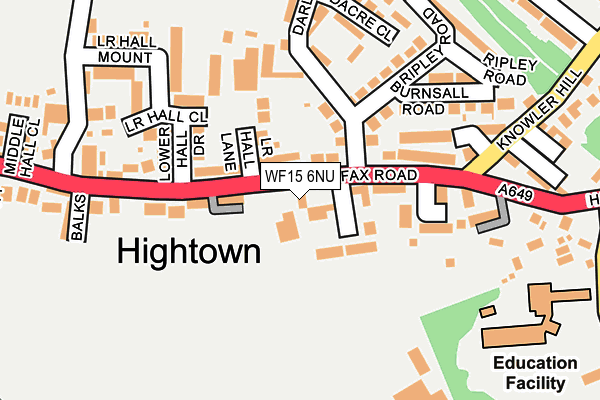 WF15 6NU map - OS OpenMap – Local (Ordnance Survey)