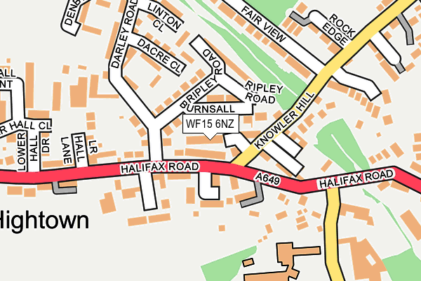 WF15 6NZ map - OS OpenMap – Local (Ordnance Survey)