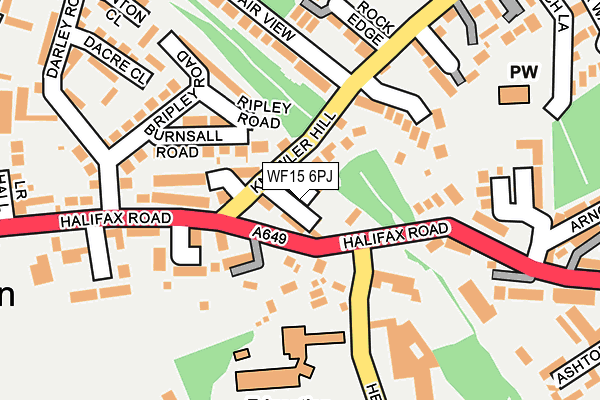 WF15 6PJ map - OS OpenMap – Local (Ordnance Survey)