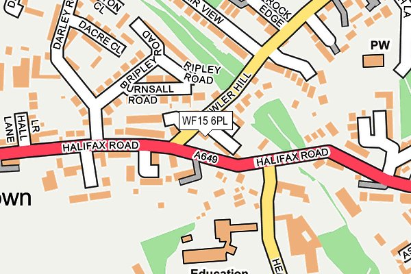 WF15 6PL map - OS OpenMap – Local (Ordnance Survey)