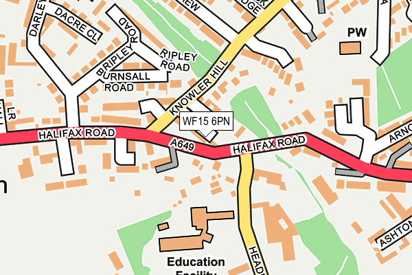 WF15 6PN map - OS OpenMap – Local (Ordnance Survey)