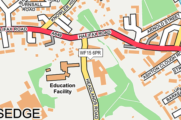 WF15 6PR map - OS OpenMap – Local (Ordnance Survey)