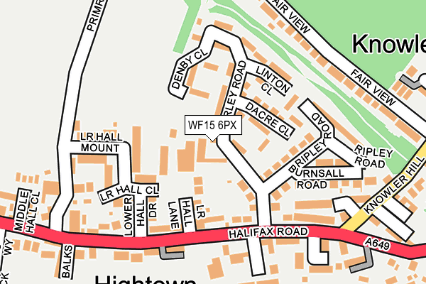 WF15 6PX map - OS OpenMap – Local (Ordnance Survey)