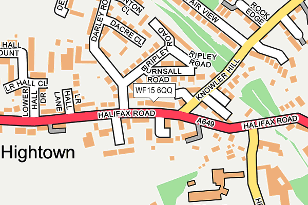 WF15 6QQ map - OS OpenMap – Local (Ordnance Survey)