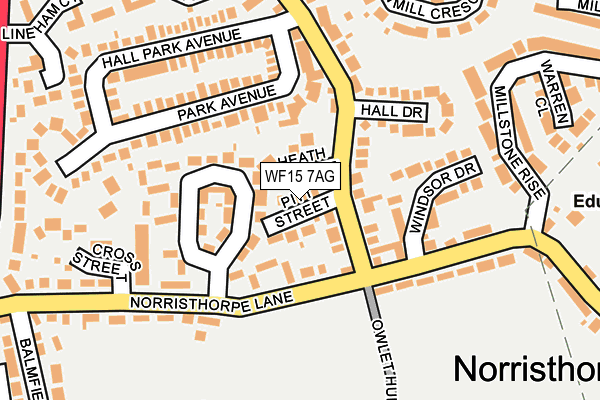 WF15 7AG map - OS OpenMap – Local (Ordnance Survey)