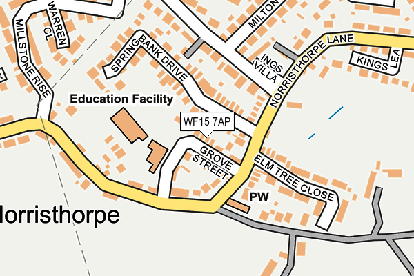 WF15 7AP map - OS OpenMap – Local (Ordnance Survey)